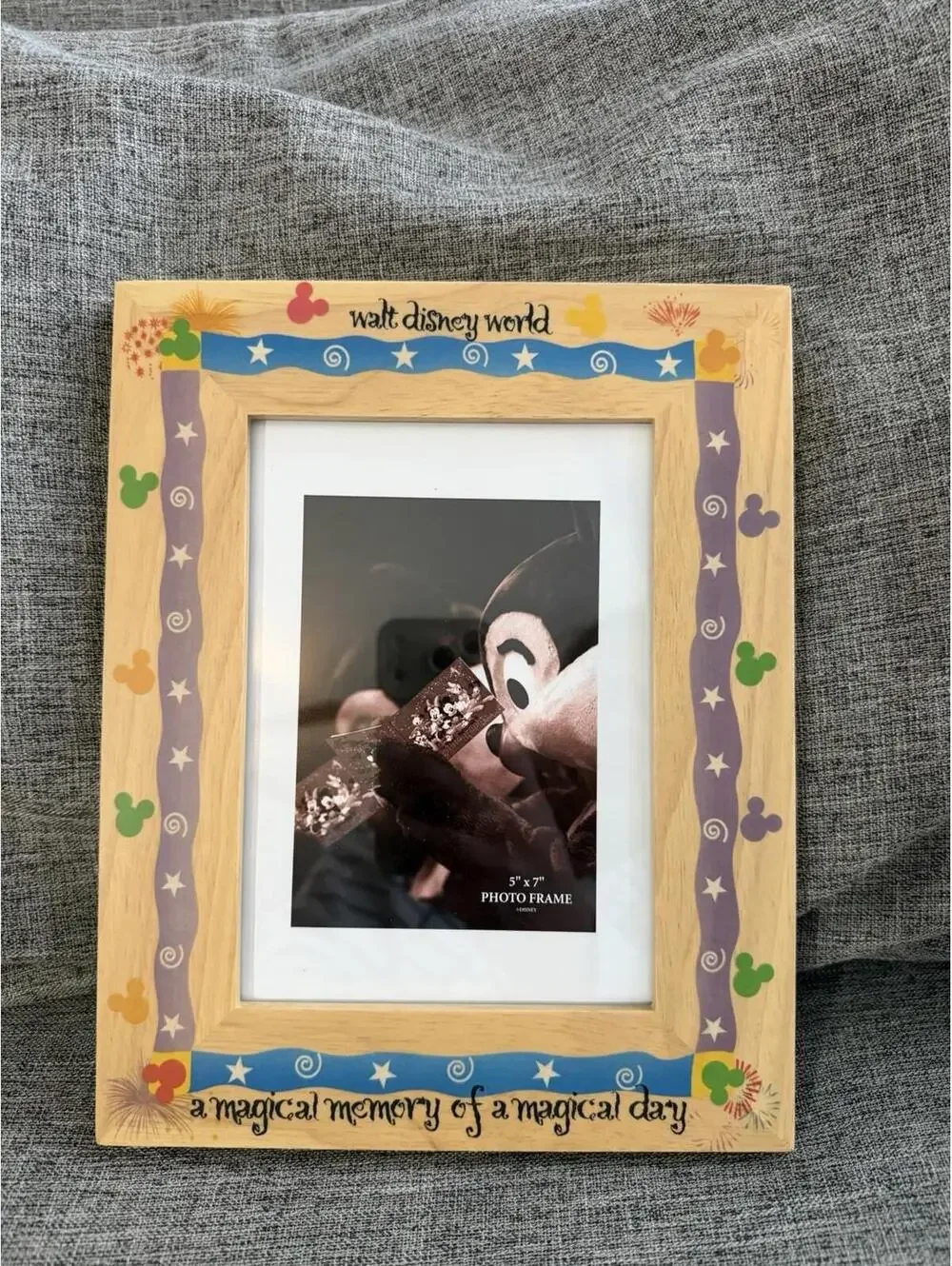 Disney Parks Wooden Photo Frame A Magical Memory of a Magical Day 5x7 New In Box